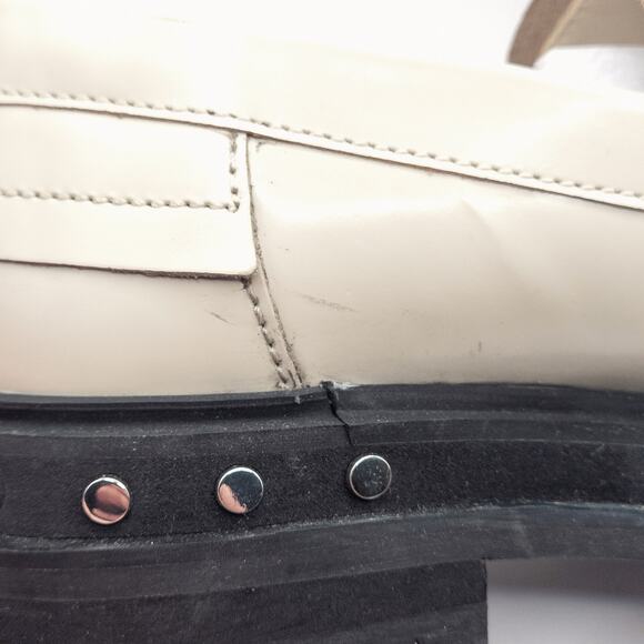 Free People Women’s Teagan Loafers Light Academia Minimalist Cream Platform 9.5 - Picture 11 of 14